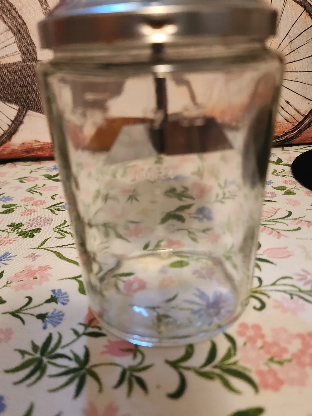 ACME Glass Nut Chopper with Silver Plunger